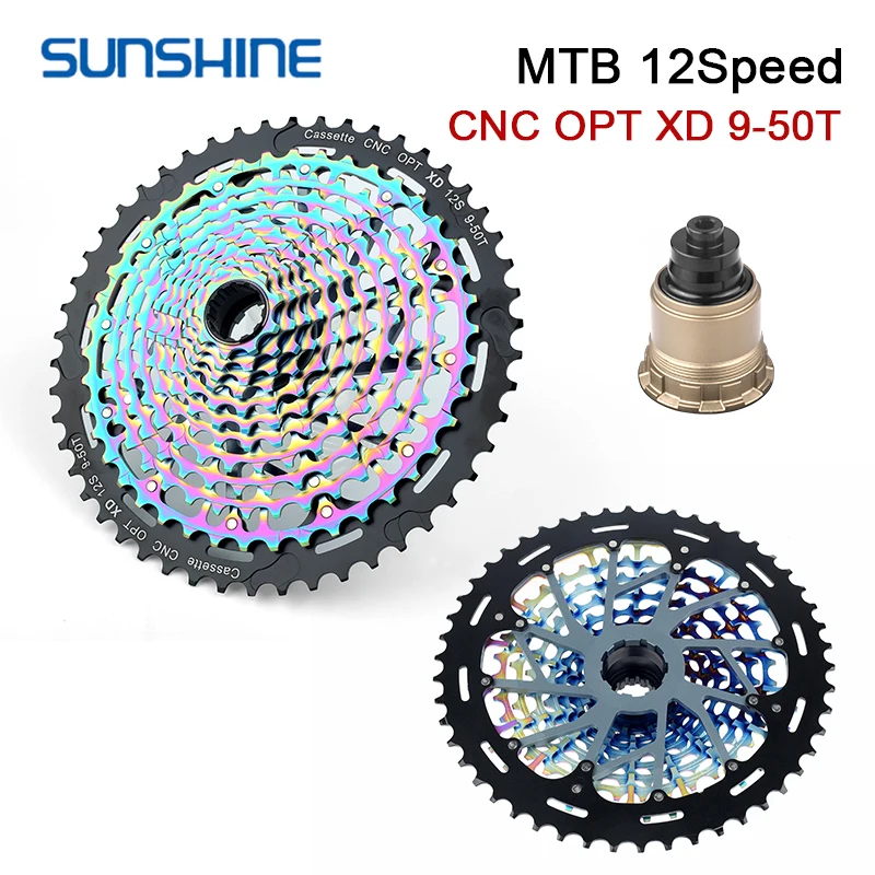 SUNSHINE Mountain Bike Cassette XD Hubs 11/12 Speed Ultralight MTB XD Cassette K7 12V/11V 10-50/52T Sprocket For GX EAGLE