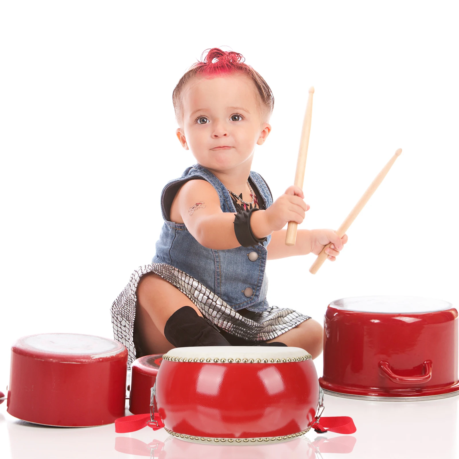 1 مجموعة 1 مجموعة خشبية طبل الموسيقى التعليم قرع أداة للبالغين احتفال الحفلات استخدام اليد العين