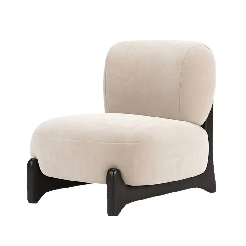

Solid wood lamb wool sofa wabi wind living room bedroom single sofa leisure lazy sofa