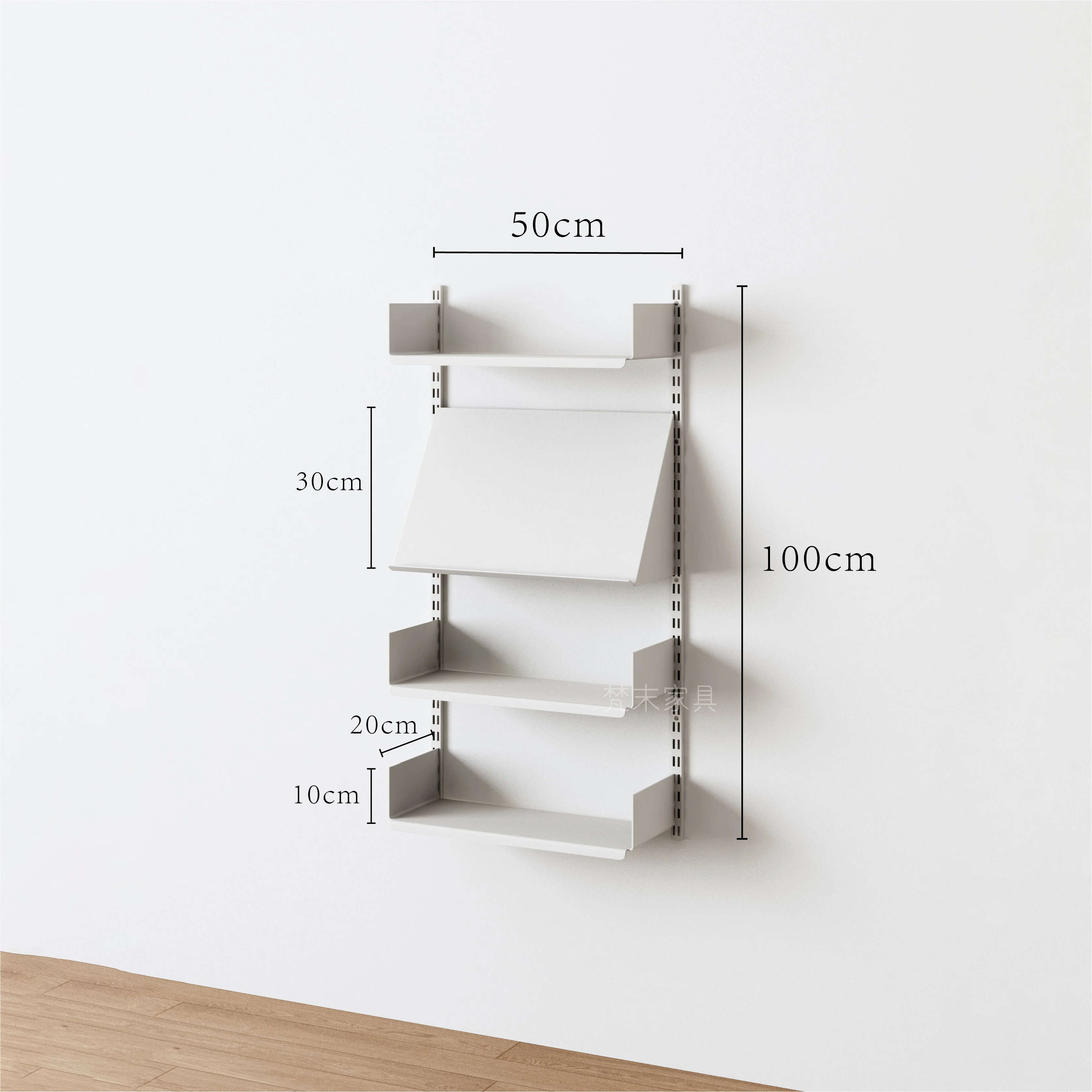 On wall track bookshelf, wall mounted bookshelf, living room wall shelf, wall mounted storage rack