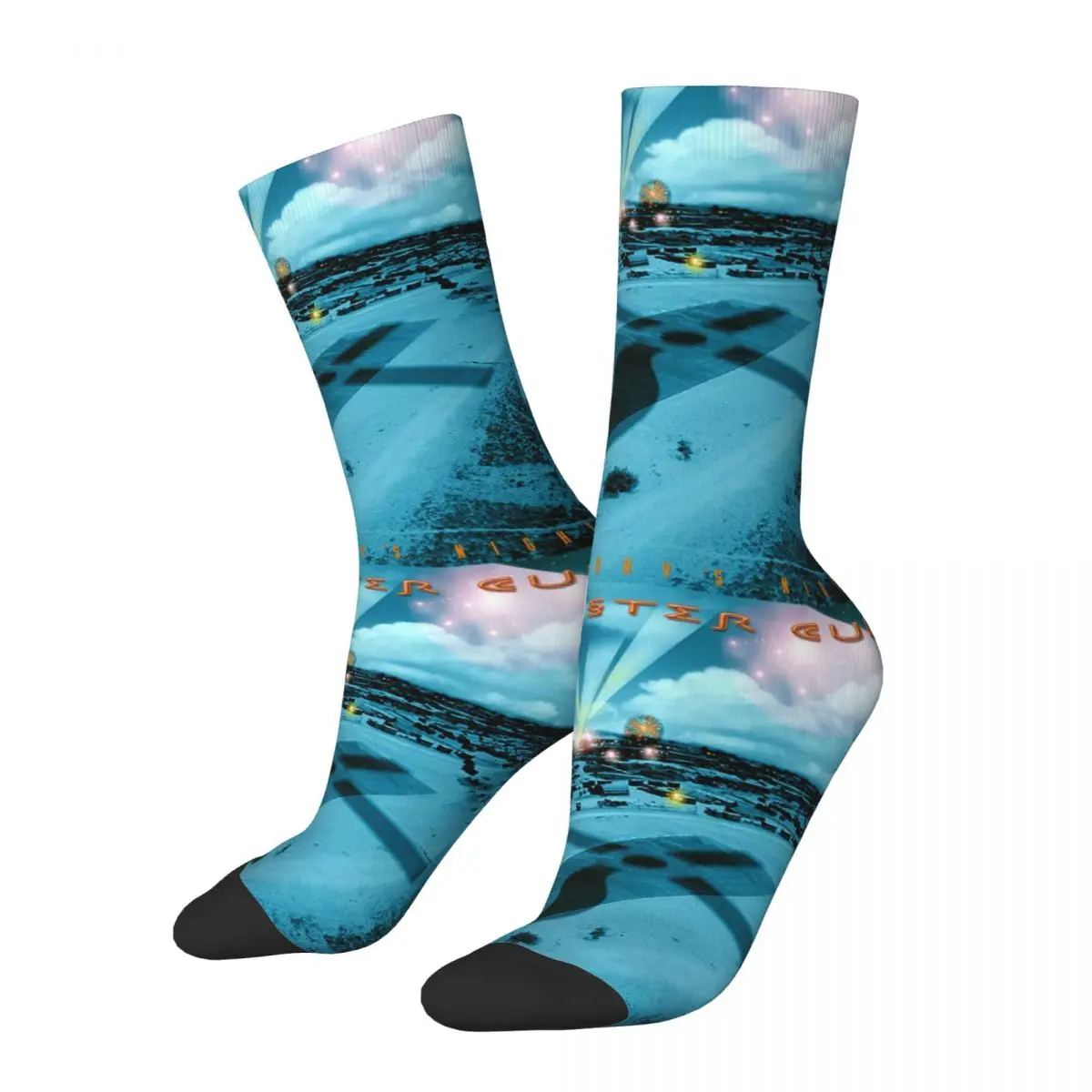 Retro Fans Men's compression Socks Unisex B-Blue Oyster Cult Harajuku Pattern Printed Novelty Crew Sock