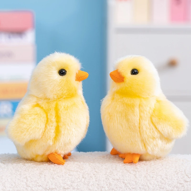Muñeco de Peluche Realista de Pollito Amarillo de 13 cm, Juguete de Peluche de Animal Artificial, Colección de Simulación, Regalo de Cumpleaños para Niños