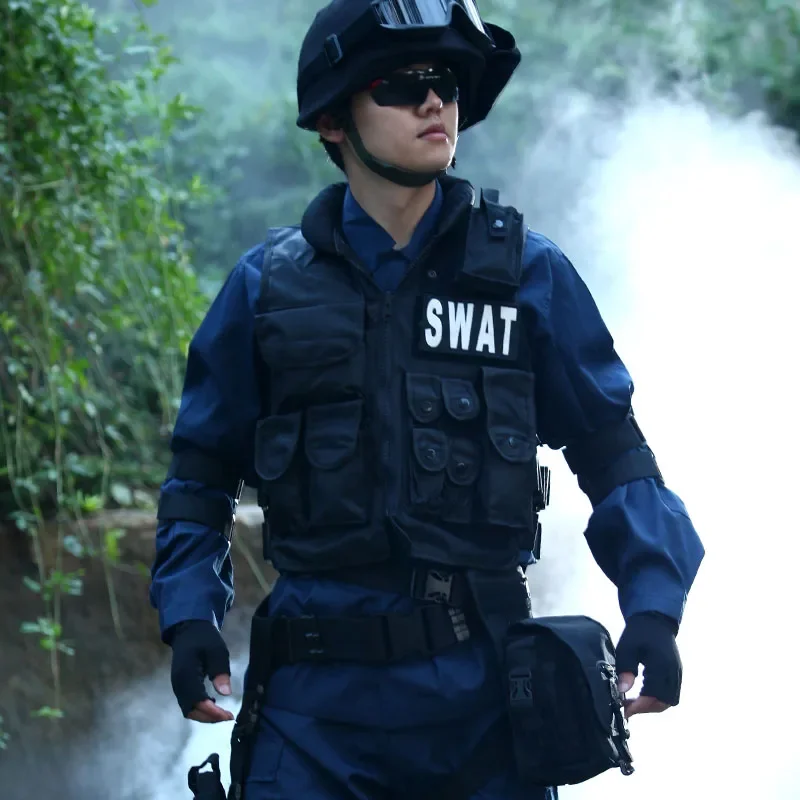 

Military Tactical Vest Unisex Black POLICE Vest High Quality CS Paintball Molle Protective Combat Vest Police Equipment
