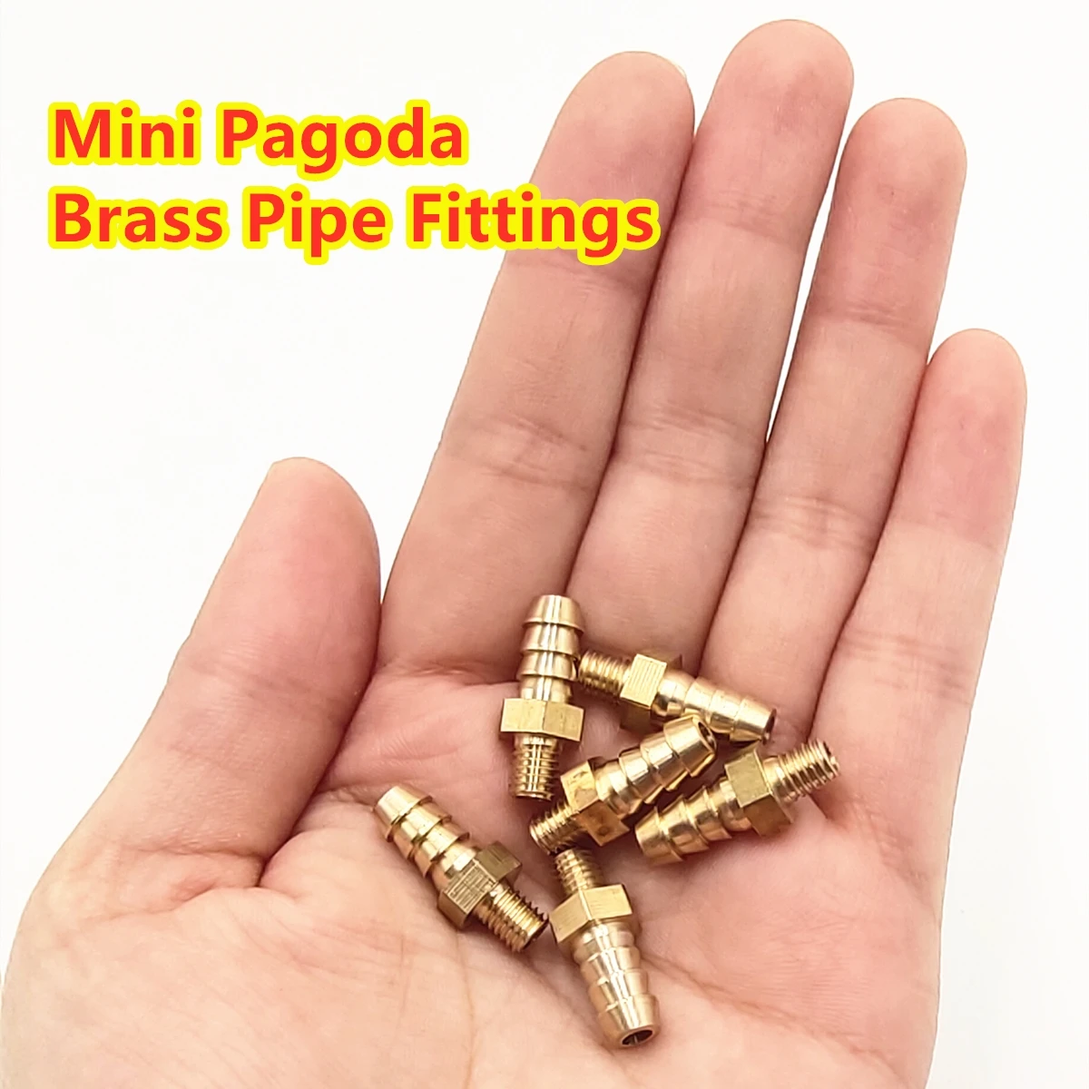 Mini Pagoda Brass Pipe Fittings Male Thread M4 M5 M6 Brass3mm 4mm 5 6 mm Barb Hose Leather Tube Trachea Connector