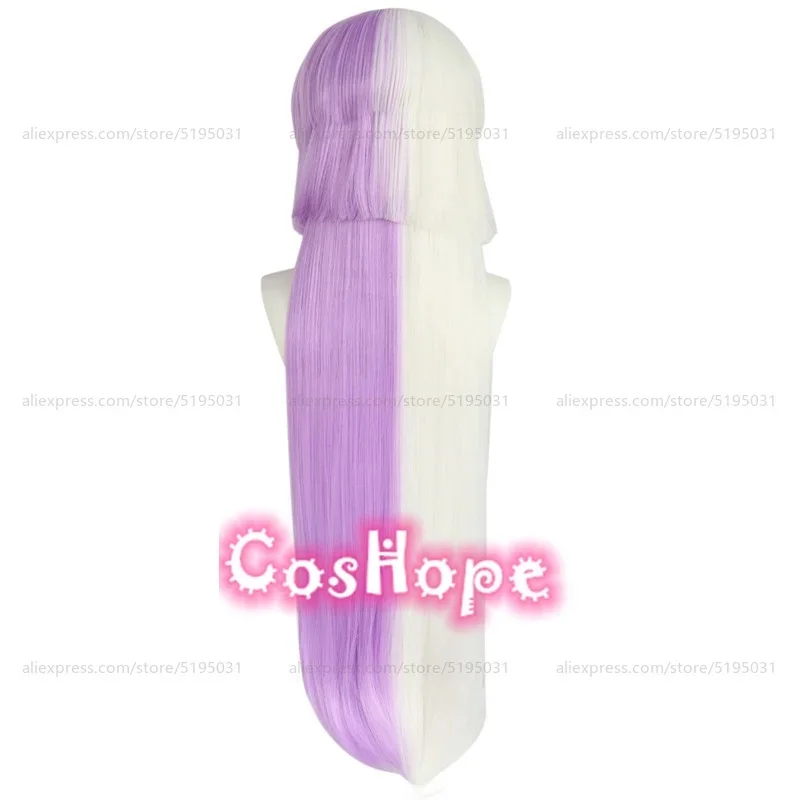 f,5.g'6\j/8, perruque longue violette et blanche, perruques de cosplay d'anime, perruques synthétiques résistantes à la chaleur6;y'4\f,9/x.