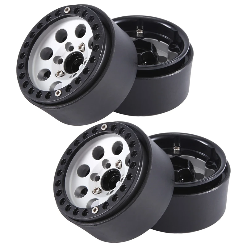 4 pz 1.9 metallo Beadlock 8 cerchio mozzo ruota foro tondo per 1/10 RC Crawler Axial SCX10 90046 AXI03007 TRX4 Redcat D90