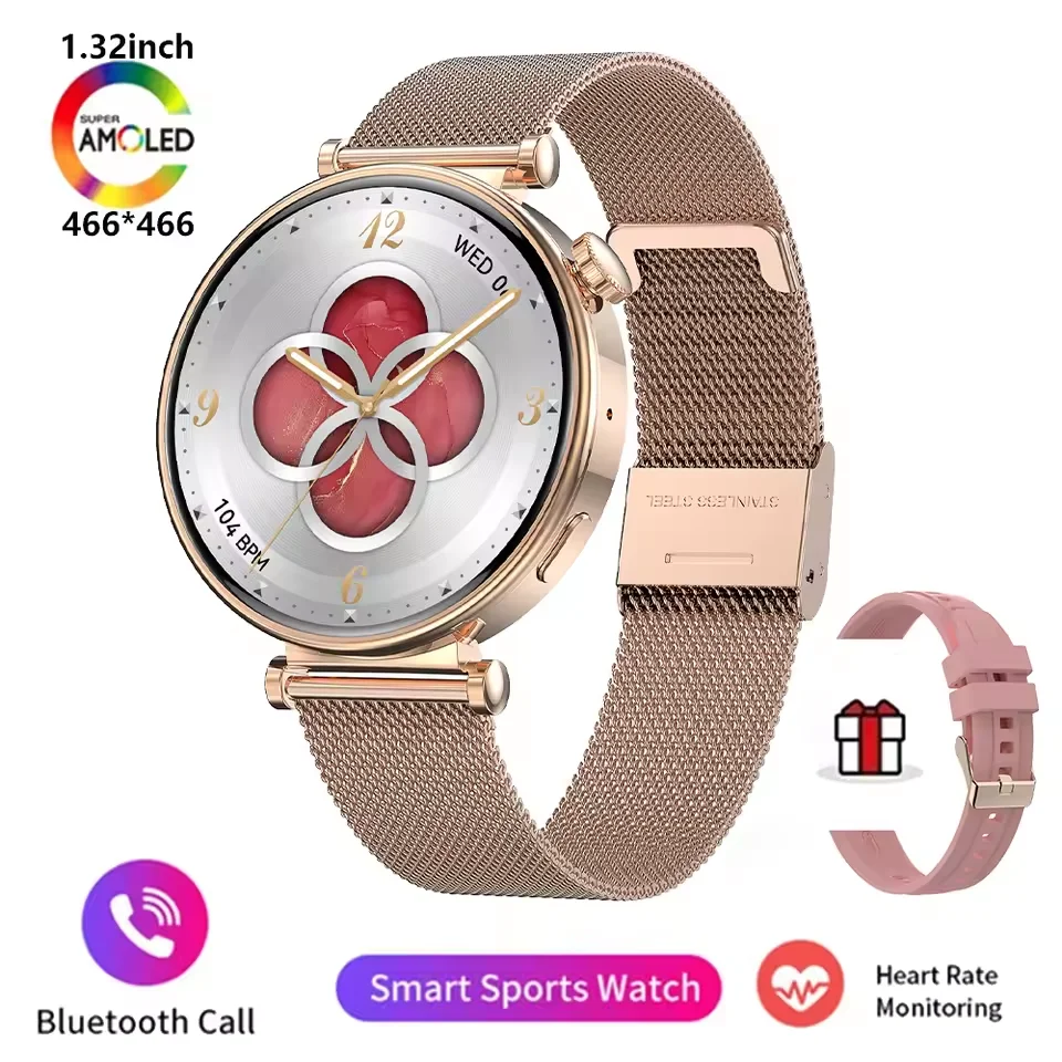 

HK41 Smartwatch 1.32 Inch AMOLED Color Screen BT Call Female Healthy AI Voice Assistant Heart Rate Blood Pressure Health Monitor