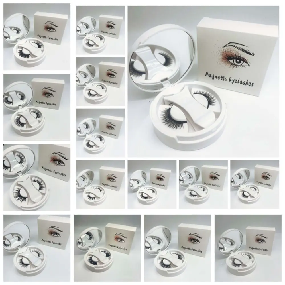 Trucco per ciglia finte magnetiche Cat Eye con ciglia magnetiche a specchio con clip Grappoli per ciglia finte riutilizzabili a lunga durata