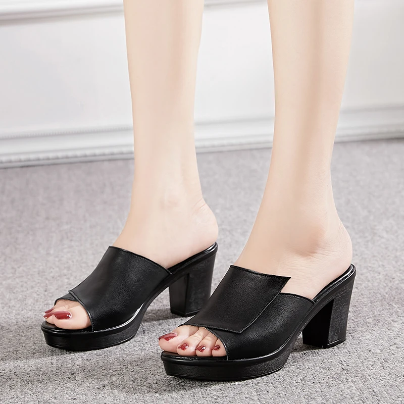 Fashion Heels Slippers Sandals Women Summer 2024 Party Anti-slip Brand Ladies Slippers