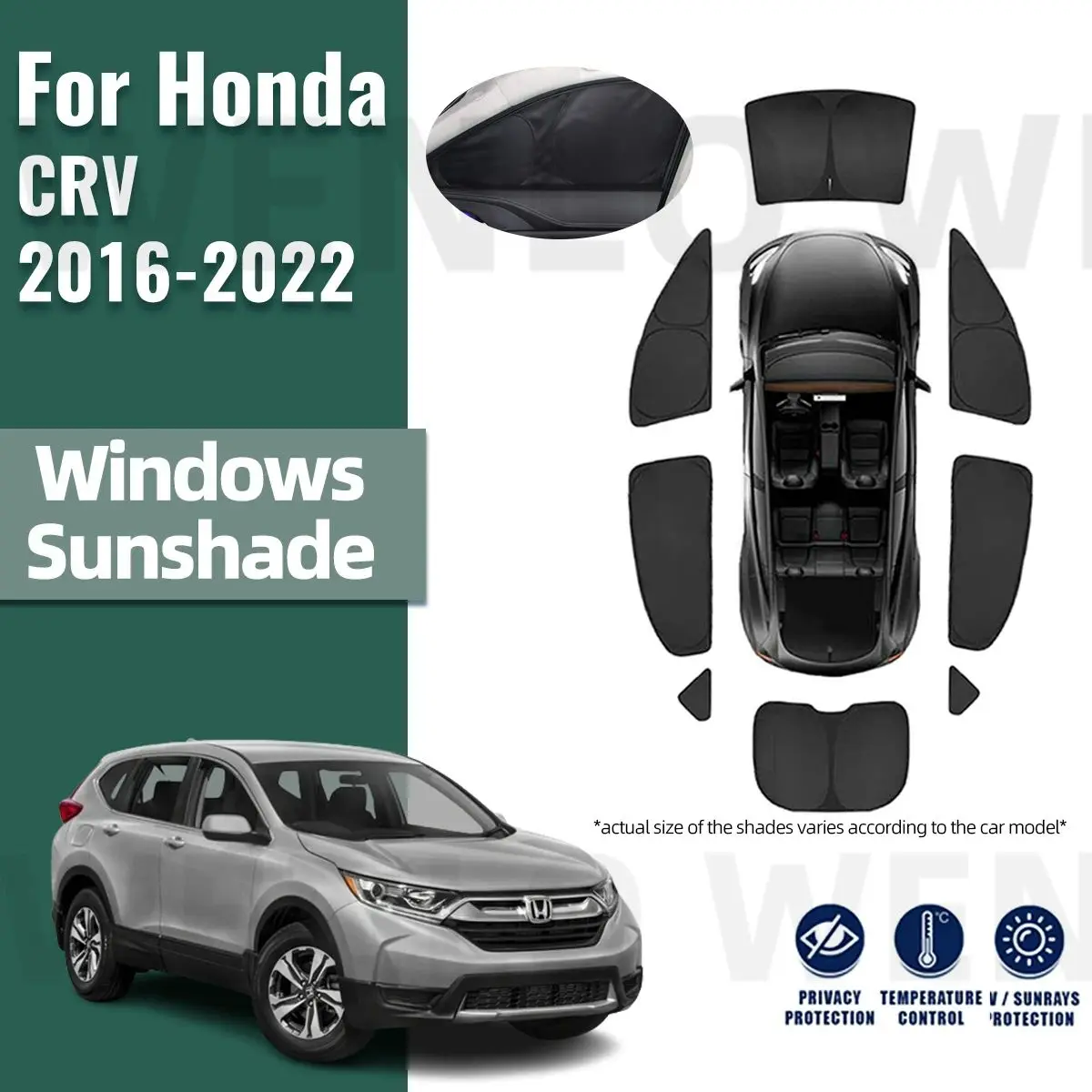 

For Honda CRV CR-V 7seats 2016-2022 Full Cover Car Sunshade Front Windshield Frame Curtain Rear Side Window Sun Shade Visor