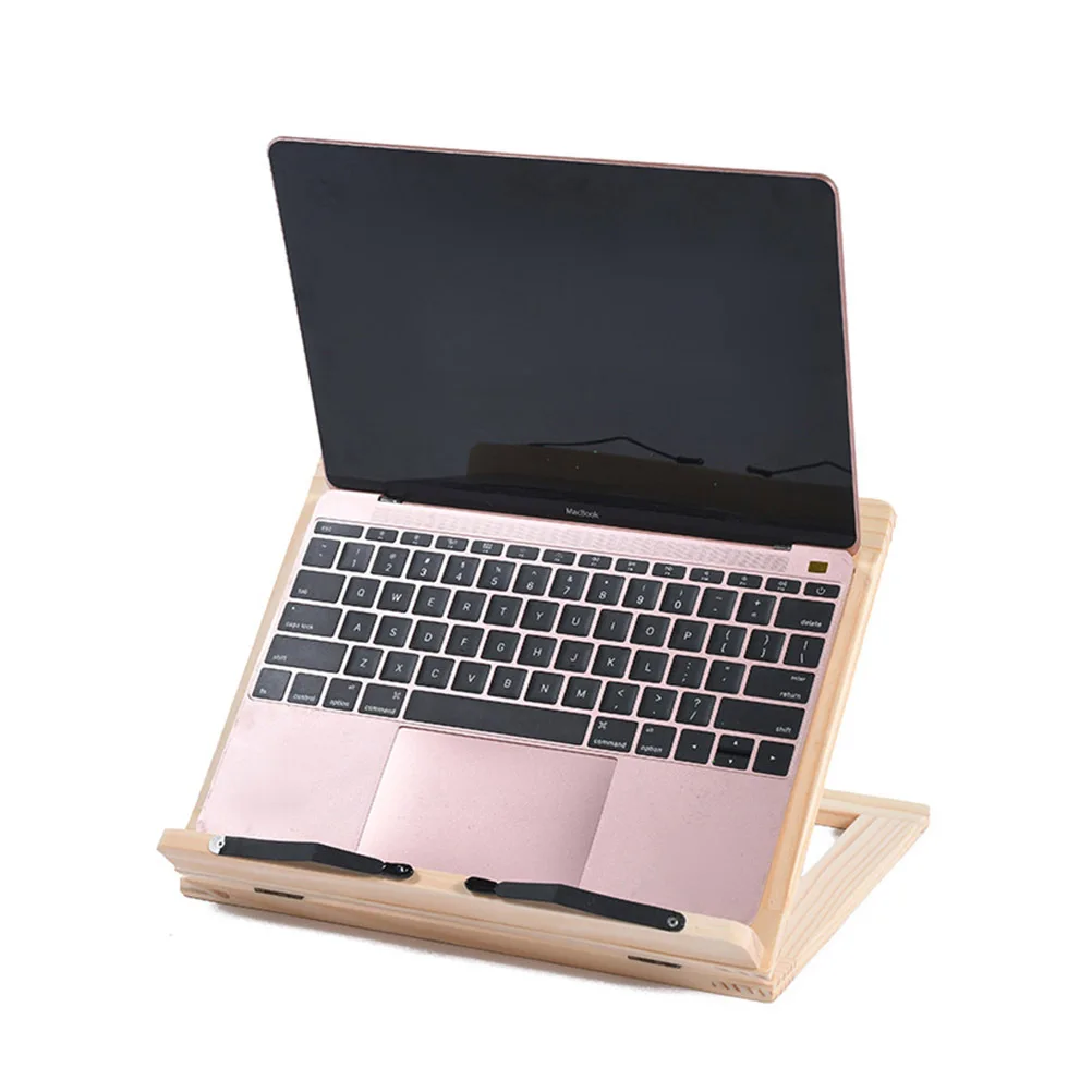 1Pcs Wooden Book Stand Adjustable Reading Holder for Home School Dorm Use Compact Book Rest Rack for Magazines Tablets Laptops