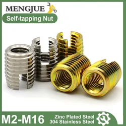 Galvanized/Stainless Steel M2 M2.5 M3 M4 M5 M6 M8 M10 -M20 Self-Tapping Threaded Inserts Nut Slotted Thread Protectors Sleeves