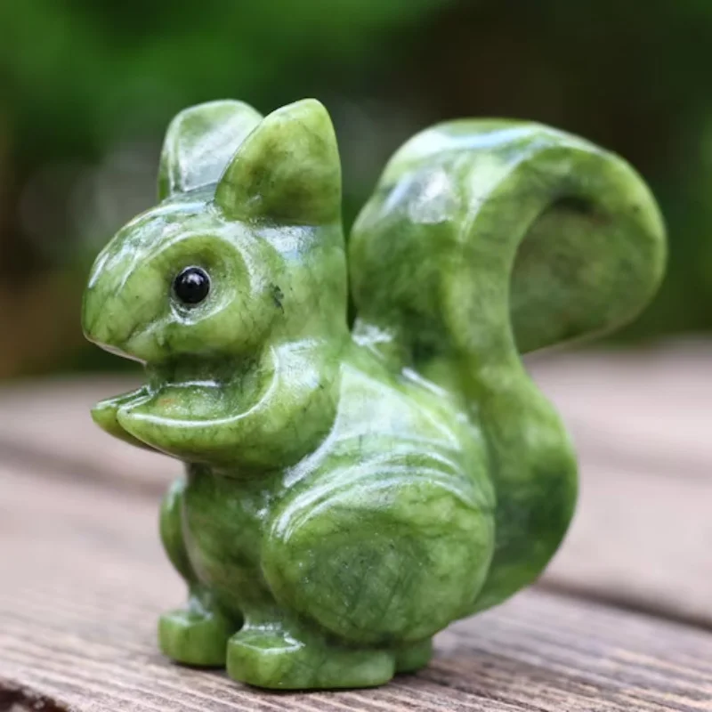 1 Stück natürliche Xiuyan-Jade-Tierschnitzereien, Kristallschnitzerei, Kristallheilung Reiki, Heimdekoration, Kristallskulptur, Kristallgeschenke