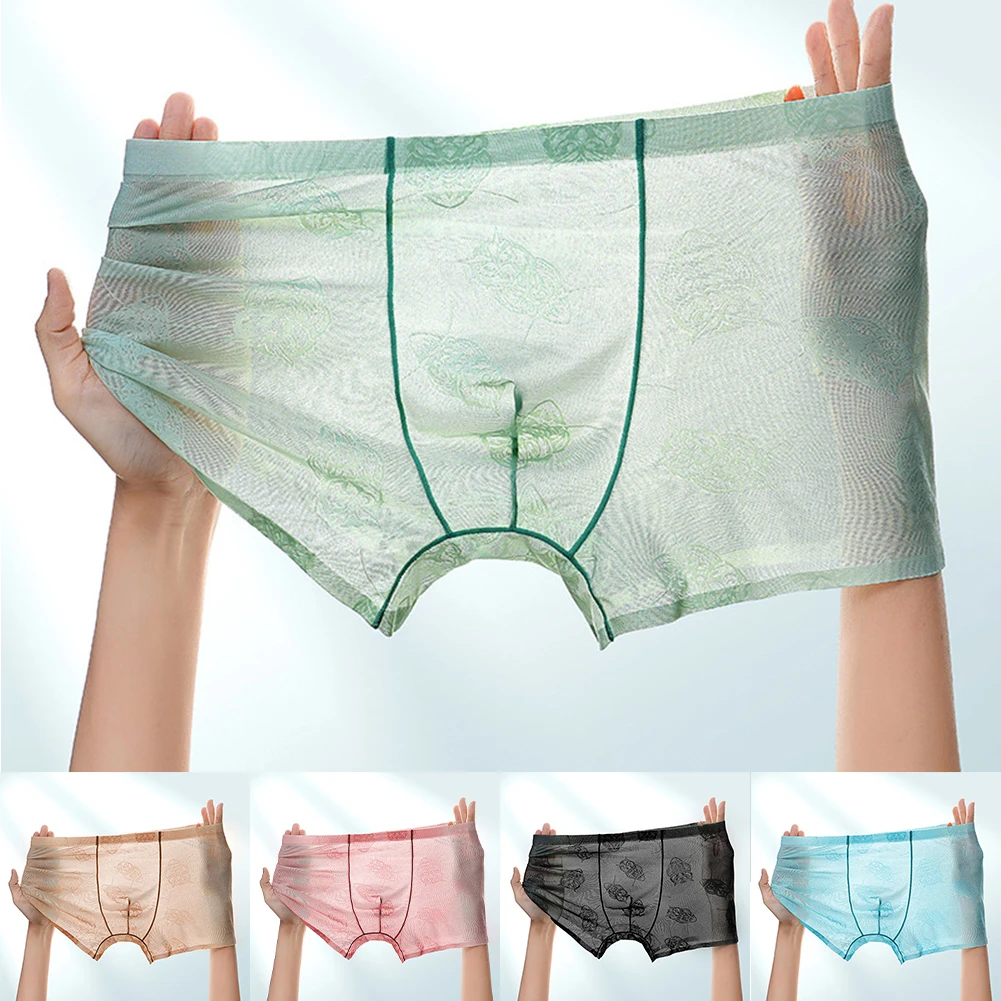Breathable Trunks Ice Silk Underwear Available In Multiple Colors Comfort Fit Lightweight Material For Daily Wear