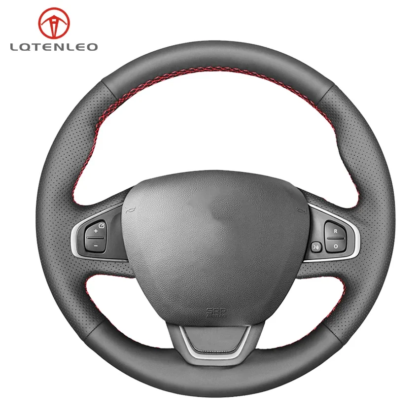 LQTENLEO Black Artificial Leather Steering Wheel Cover For Renault Clio 4 RS (IV) 2016-2019 Kaptur 2016-2019 Captur 2016-2019