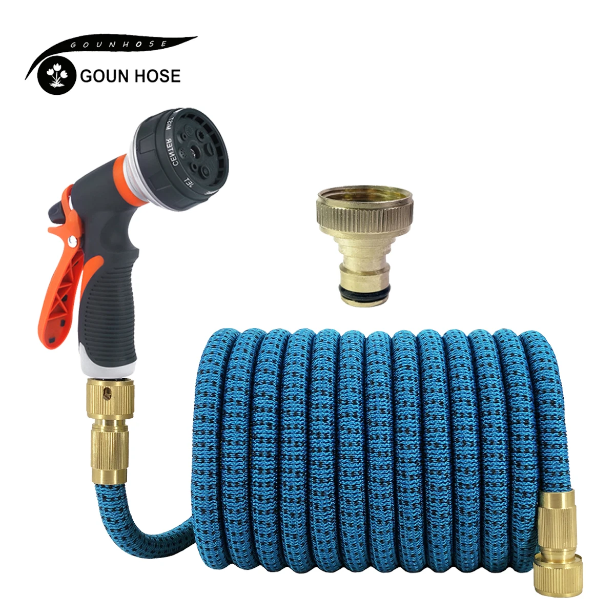 

Выдвижной садовый шланг, автомойка высокого давления с 8 функциями распыления, поливочный шланг для домашнего сада для многократного использования, водяной пистолет