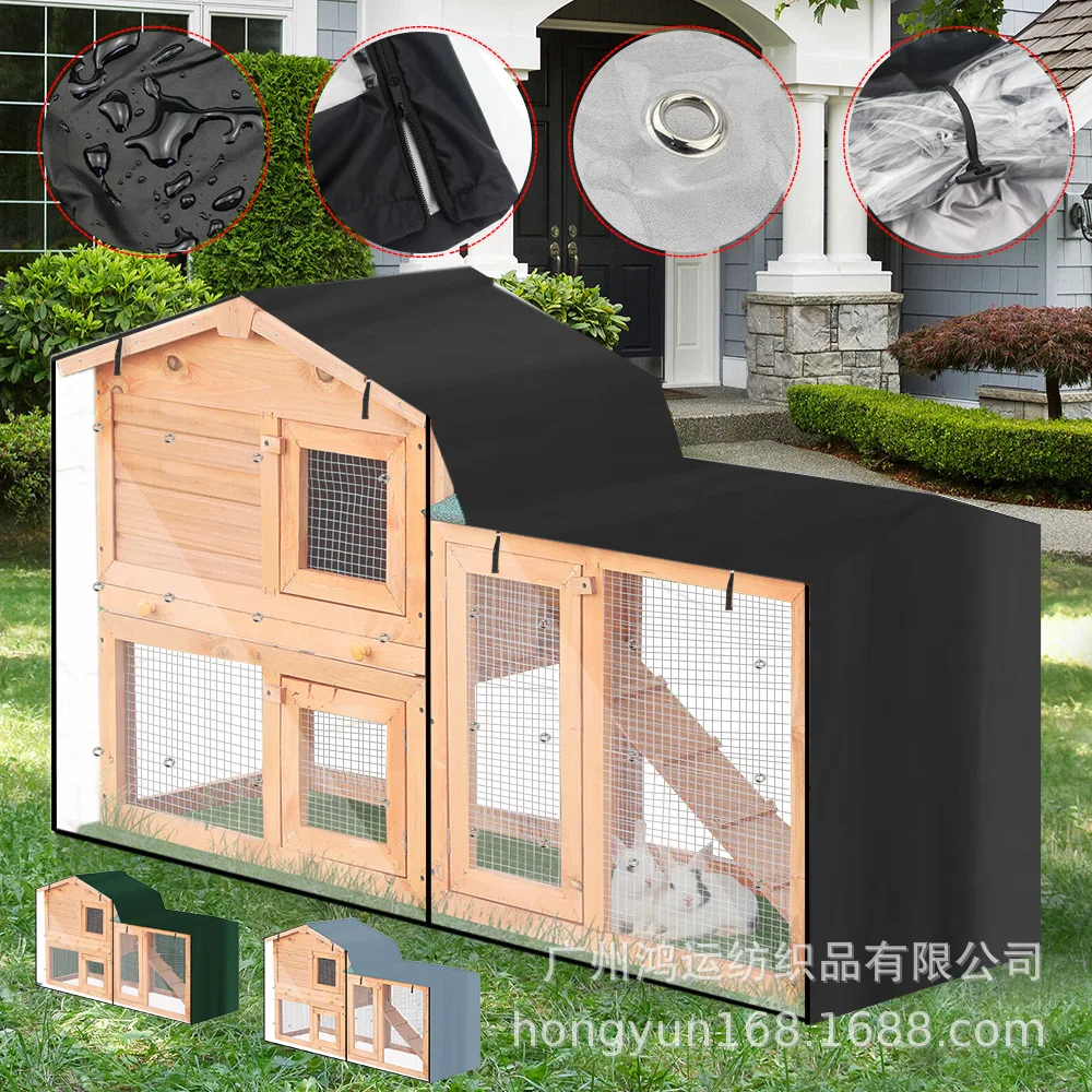 Gray peaked triangle rabbit cage bird cage pet dust Cover Hutch Cover