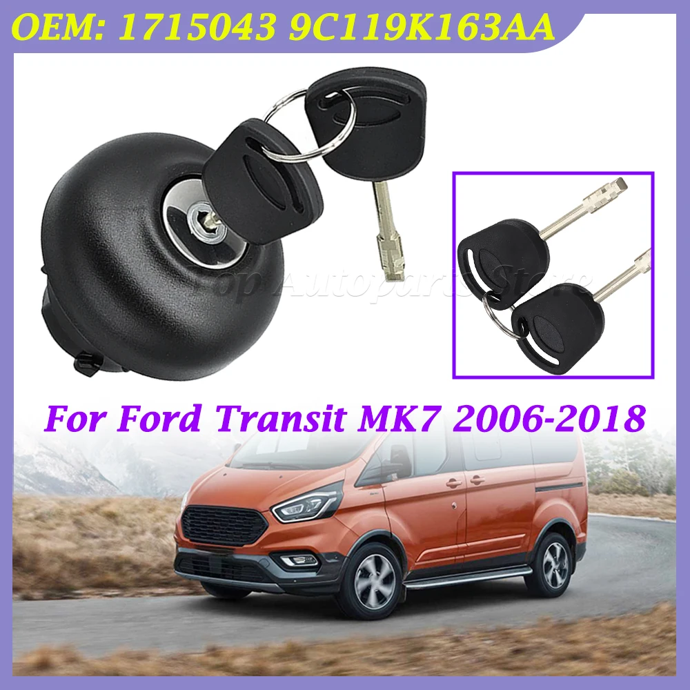 

Locking Fuel Tank Cap With 2Keys Replacement 1715043 9C119K163AA For Ford Transit Mk7 2006-2018 Anti Theft Diesel Fuel Cap Lock