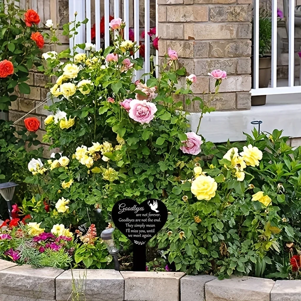 Helloyoung Hartvormige Gedenkplaat Stapel Begraafplaats Markeren Tuin Decor Stapel Sympathie Begraafplaats Stapel Binnenplaats Dec