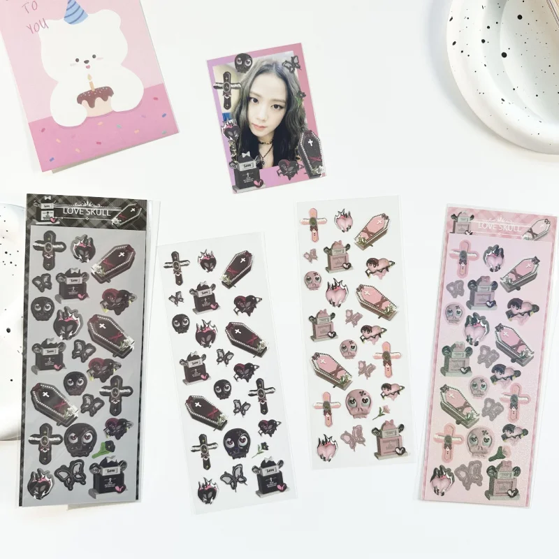 Creative Laser Glitter 3D Modeling Cartoon Dark Style Crucifix Stickers Handbook Star Card Photo Notebook DIY Decorative Sticker