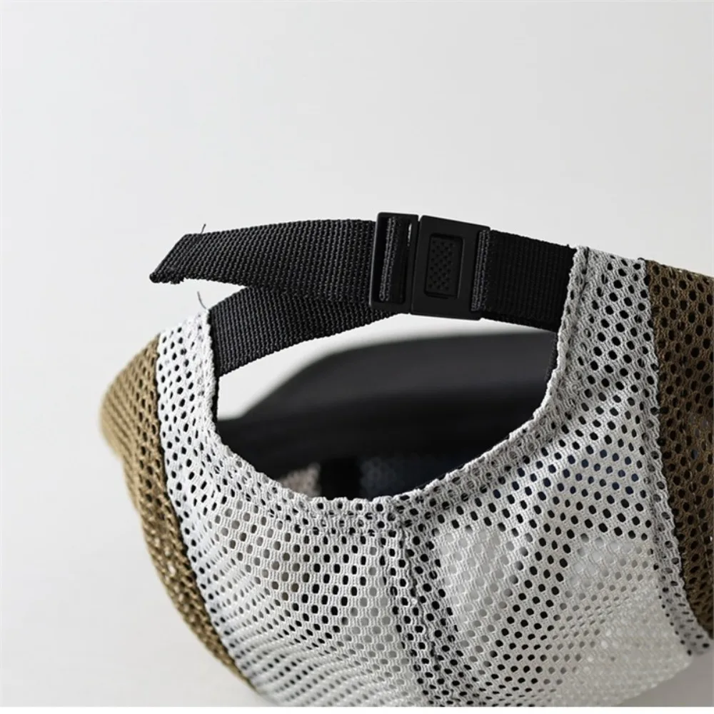 Gorra de béisbol de malla Retro de estilo japonés, gorra con visera ajustable de 5 paneles, gorra transpirable de ala plana de secado rápido, Unisex