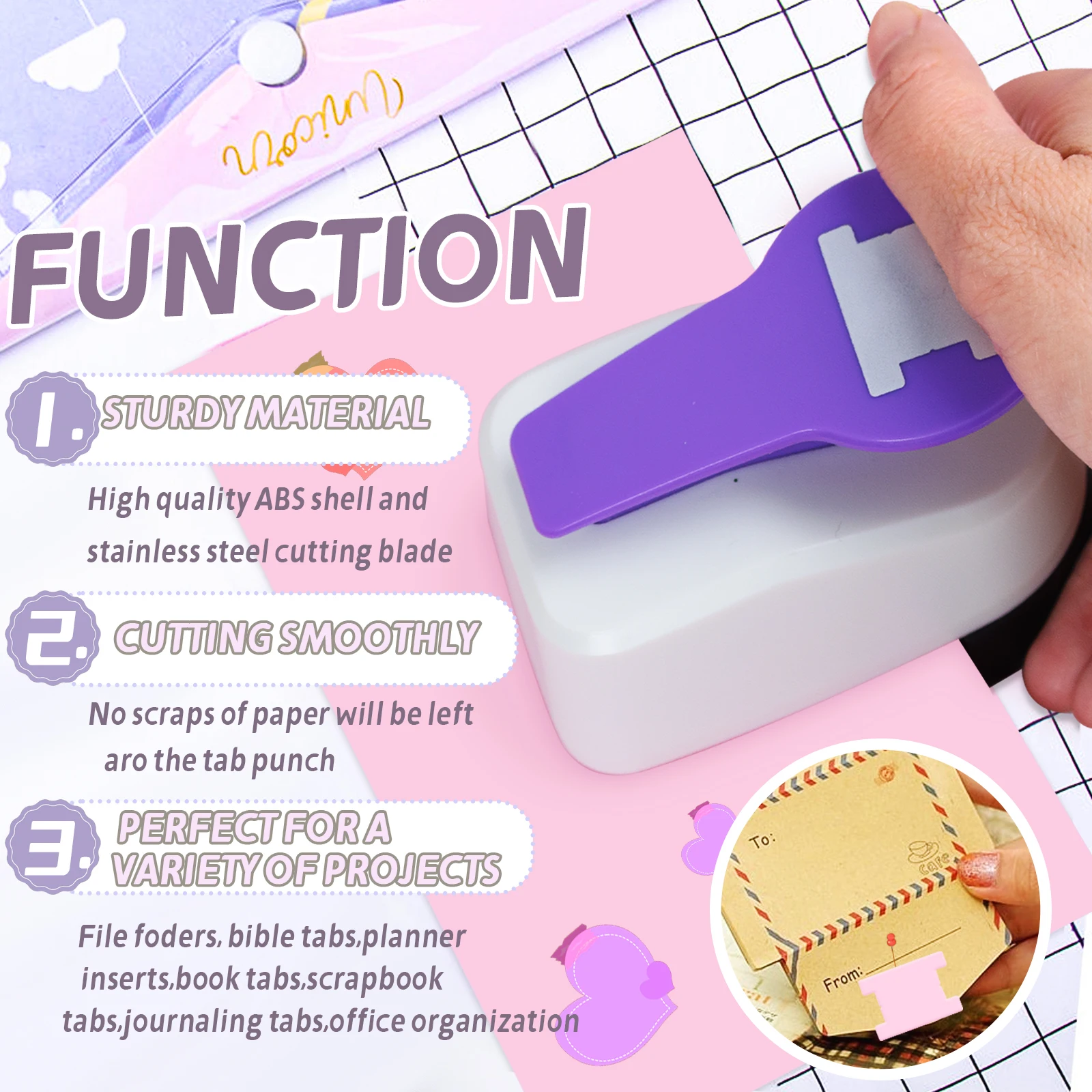 Tab Tag Maker Planner Punch Board mini Craft Puncher Craft Paper Cutter DIY Index Tabs Puncher Tag Punch Paper Punch for Paper C