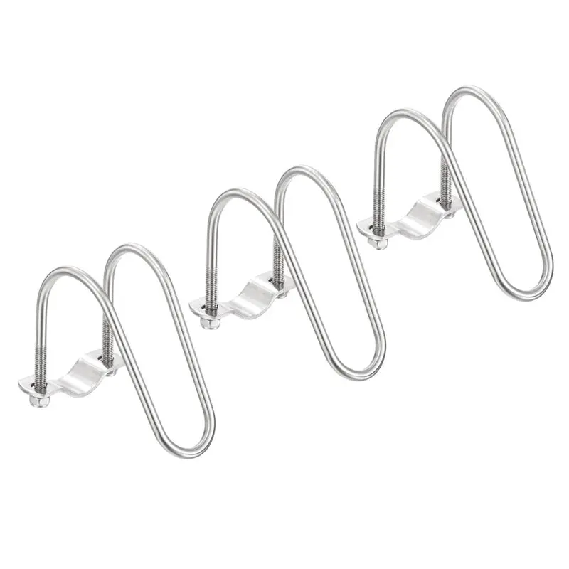 AT43-Stainless Steel Double U-Bolt Pipe Clamp M6x27x42mm For Aquaculture Plumbing- Heavy Duty Design