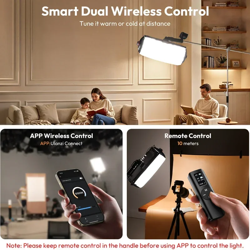 Ulanzi AL60 AL120 68W Dmuchana Lampa Fotograficzna LED Tubus Powietrzny Światło Wideo Dwukolorowe 2700-6500K 2070 Lux z Uchwytem Sterowanie Aplikacją — zdjęcie produktu 4