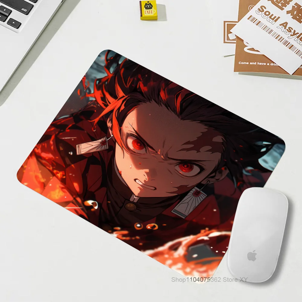 Anime Demon Slayer Kamado Tanjirou Mousepad Small LockEdge Mouse Pad For Gamers Computer Desk Pad Rectangular Anti-slip Rubber