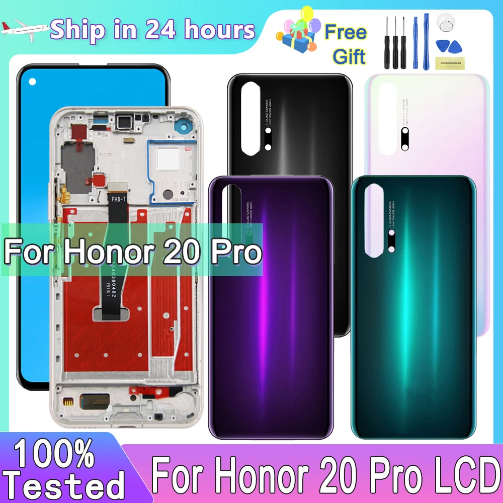 

6.26'' for Honor 20 Pro Screen with Frame, LCD Touch Screen Digitizer Assembly for Honor20 Pro YAL-AL10 Screen Replacement Parts