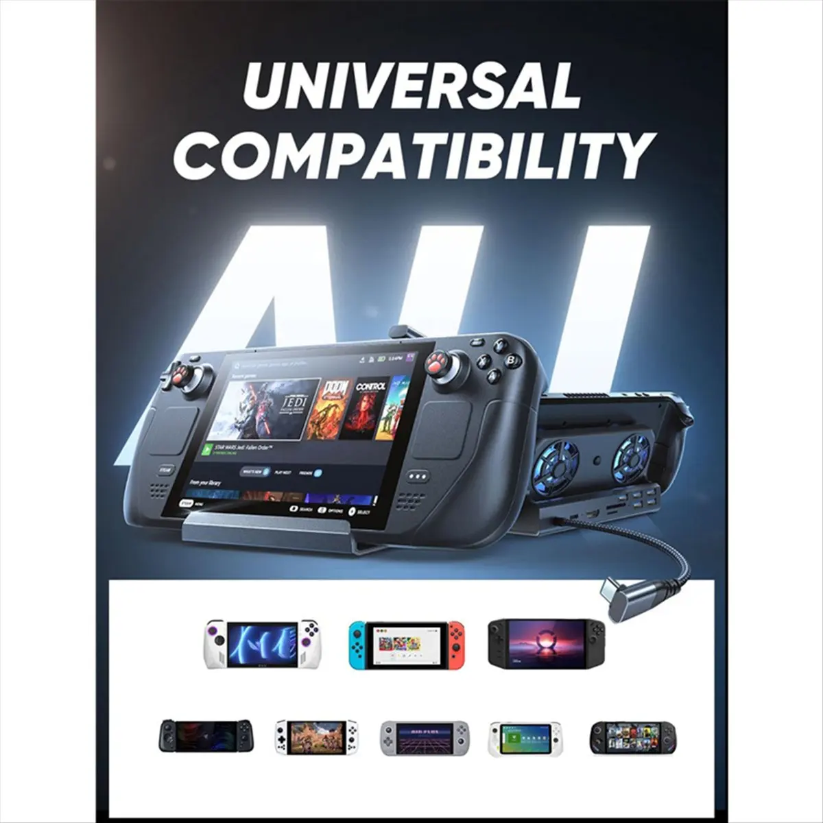 【shop-now】10-in-1-docking-station-for-steam-deck-oled-rog-ally-legion-go-dual-cooling-fan-5-usb-ports-rog-ally