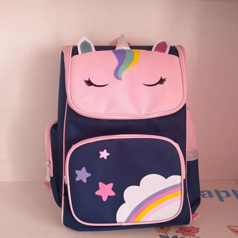 Mochila escolar de unicornio de dibujos animados para niñas, bolsa de libros de gran capacidad, mochilas de jardín de infantes