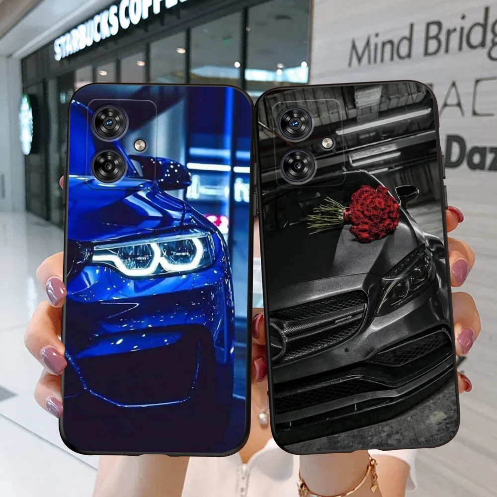 Case For Motorola MOTO G54 5G Case Soft Silicone Phone Cover Black Tpu Luxury cars cool