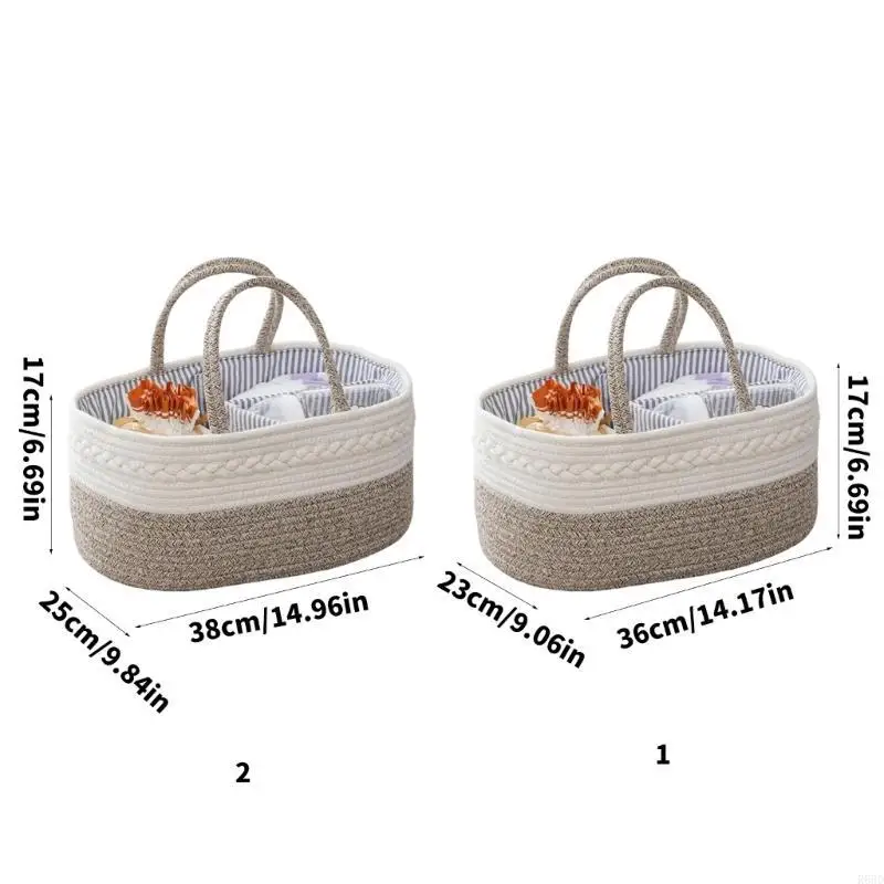 

R66D Portable Diaper Storage Bag Feature Multifunctional Design for Easy Access Large Capacity Carry Case Storage Basket