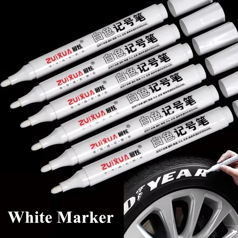 1/3/5 stücke Weiß Marker Permanent Marker Stifte Feine Spitze Öl-Basierend Kunst Zeichnungen Auf Holz Leder Graffiti schreibwaren Für Kunst Schreiben