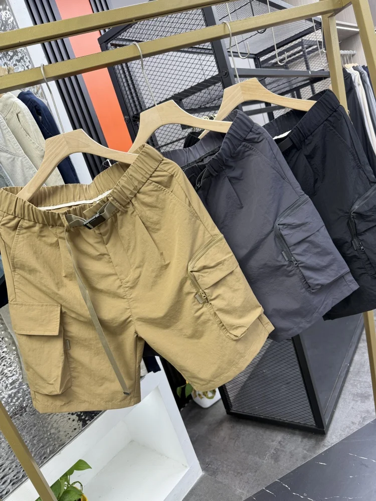 

Мужские летние легкие однотонные брюки-кюлоты (пять четвертей) в американском стиле, свободного кроя, прямые, для работы, быстросохнущие, синие