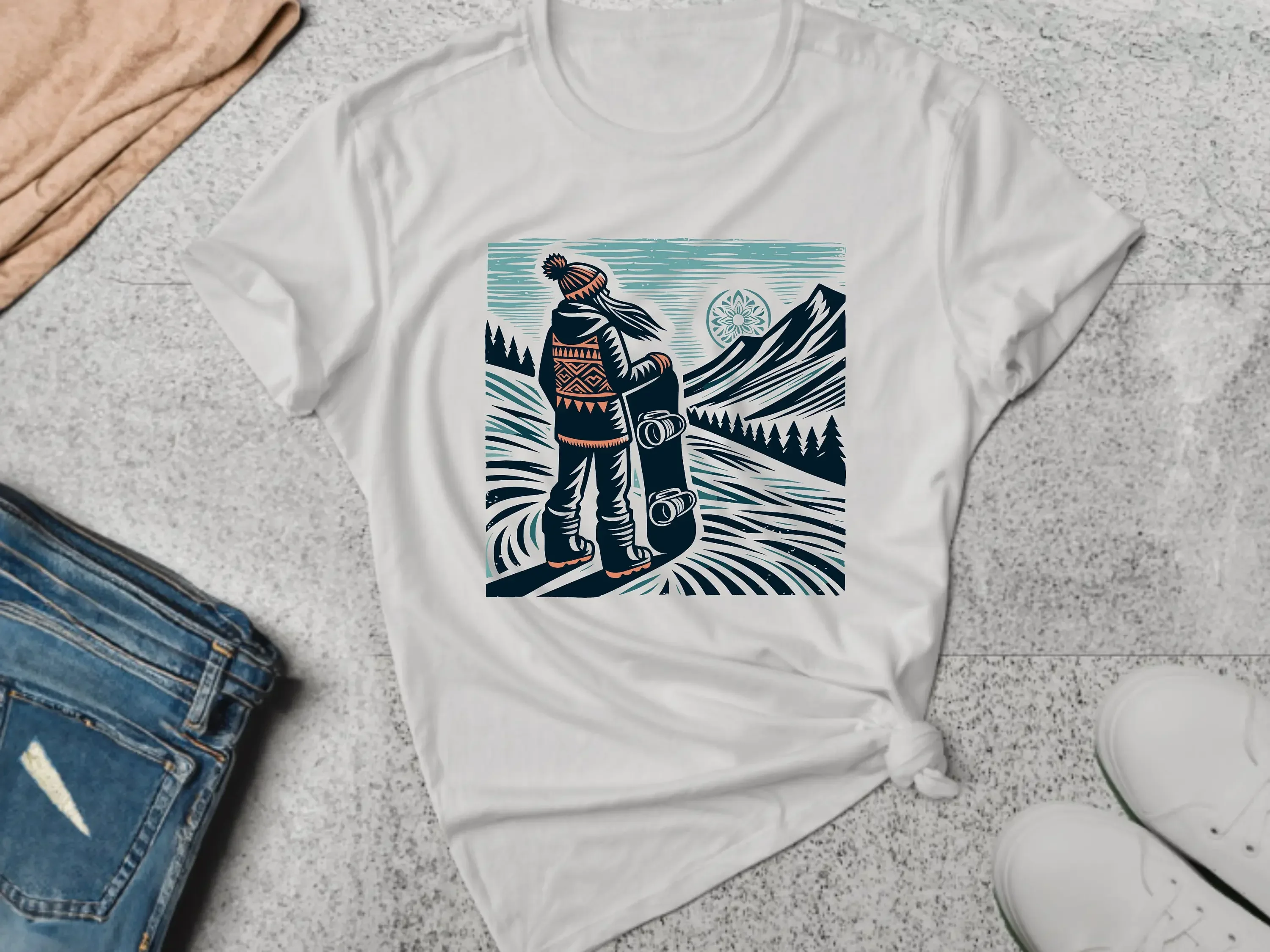 Snowboard T Shirt Adventure Mountain Love Winter Snow Trip