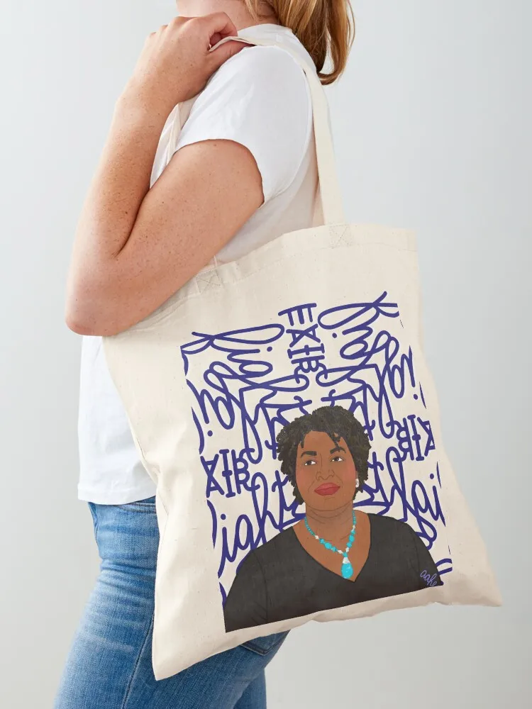 Stacey Abrams Fair Fight Tote Bag custom canvas bag shopper bag women canvas tote men