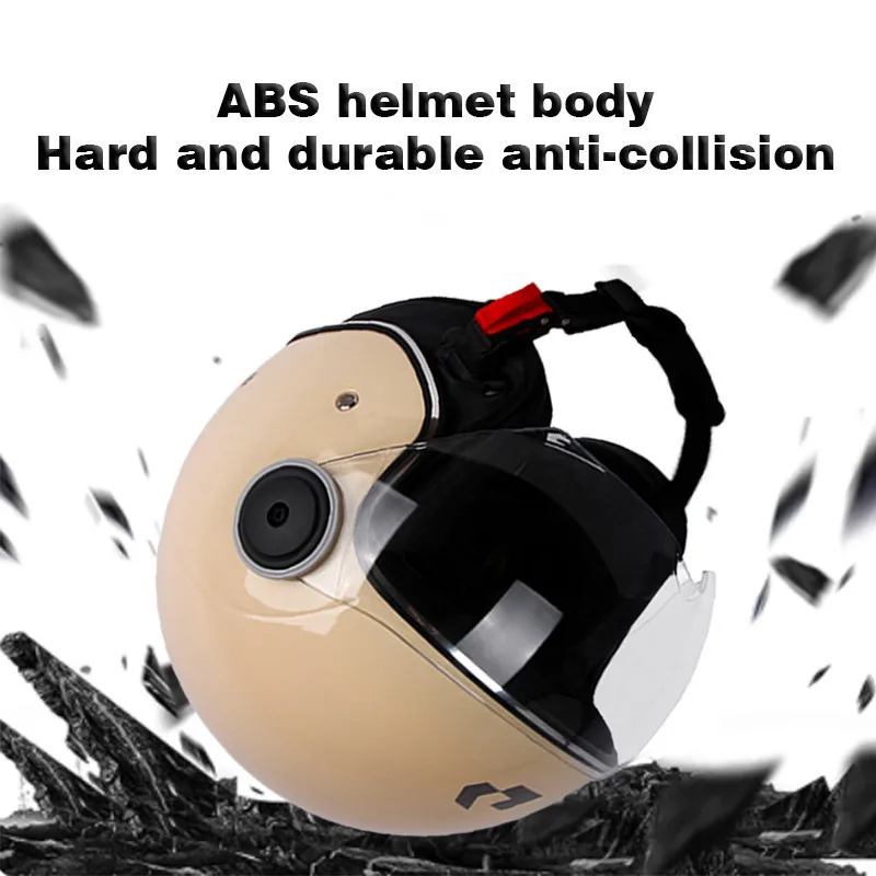 خوذات دراجات نارية مفتوحة للرجال والنساء ، خوذات واقية للسكوتر العتيق ، خوذات الوجه #6