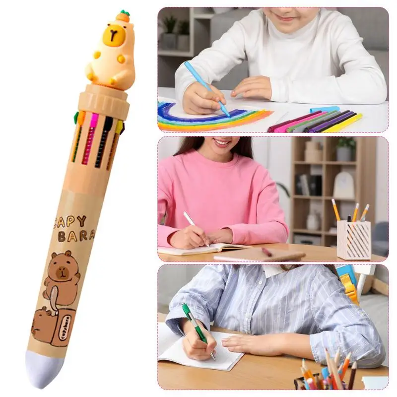 Bolígrafo retráctil Multicolor 10 en 1, bolígrafos para estudiantes, útiles escolares, bonitos bolígrafos multicolores para