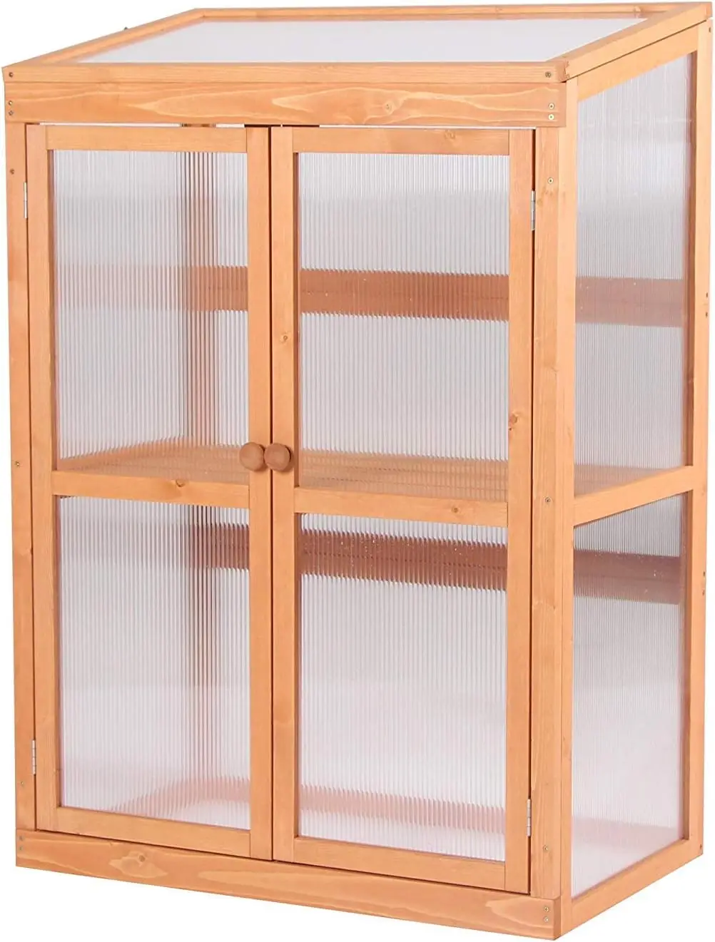 Greenhouse Wooden Cold Frame Greenhouse, Garden Portable Mini Greenhouse Cabinet, Raised Flower Planter Shelf Protection