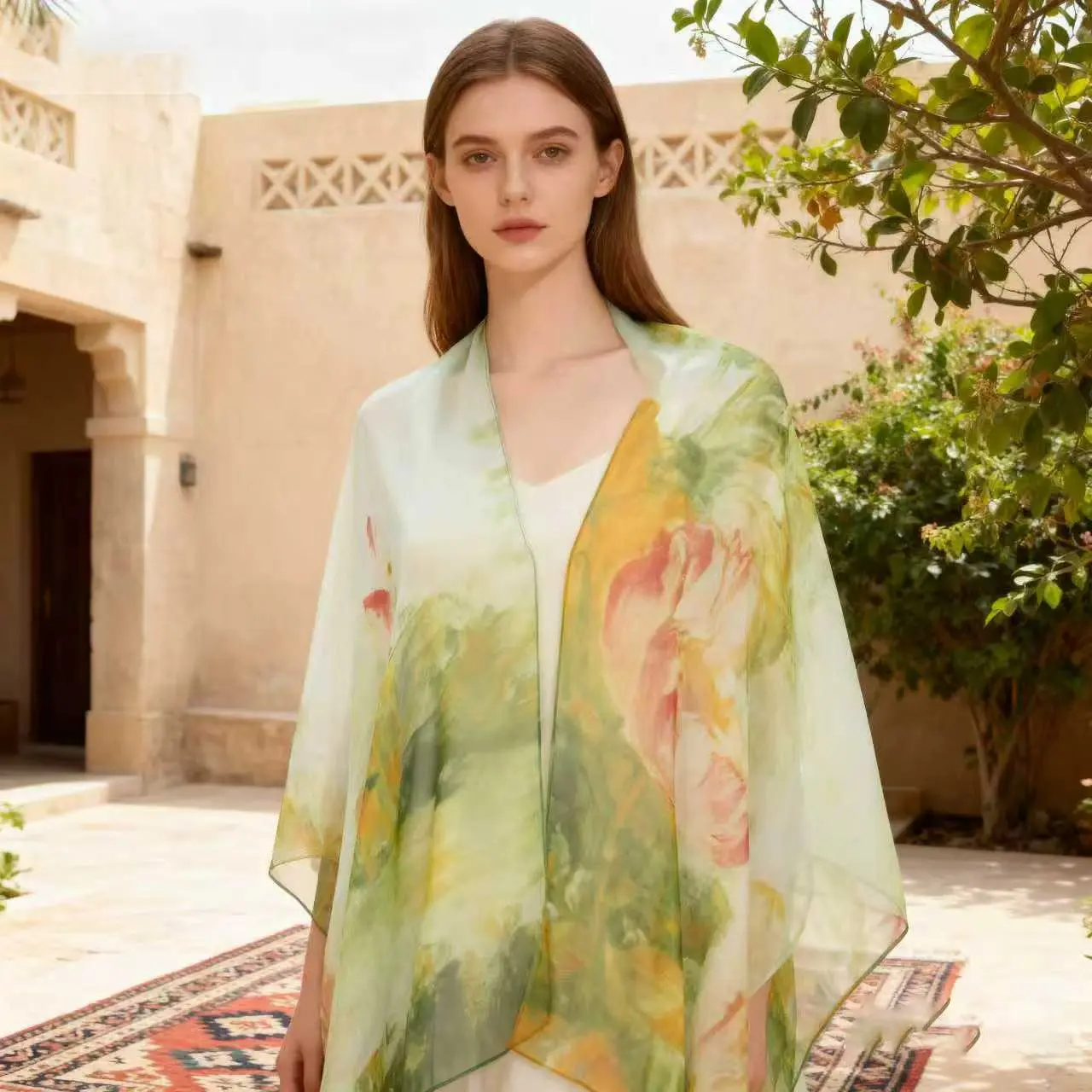 

New Women's Shawl Fashionable Lotus Paisley Printed Scarf Thin Soft Chiffon Shawl Floral Stoles Wraps Sunscreen Hijab 160*50cm