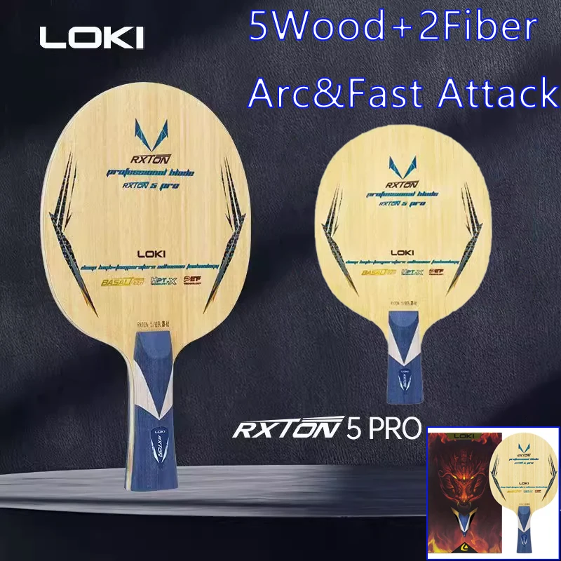 

Ракетки для настольного тенниса LOKI RXTON 5 Pro, 5 дерева, 2 карбона, быстрая атака и дуга типа OFF+, весло для пинг-понга для продвинутых тренировок игроков