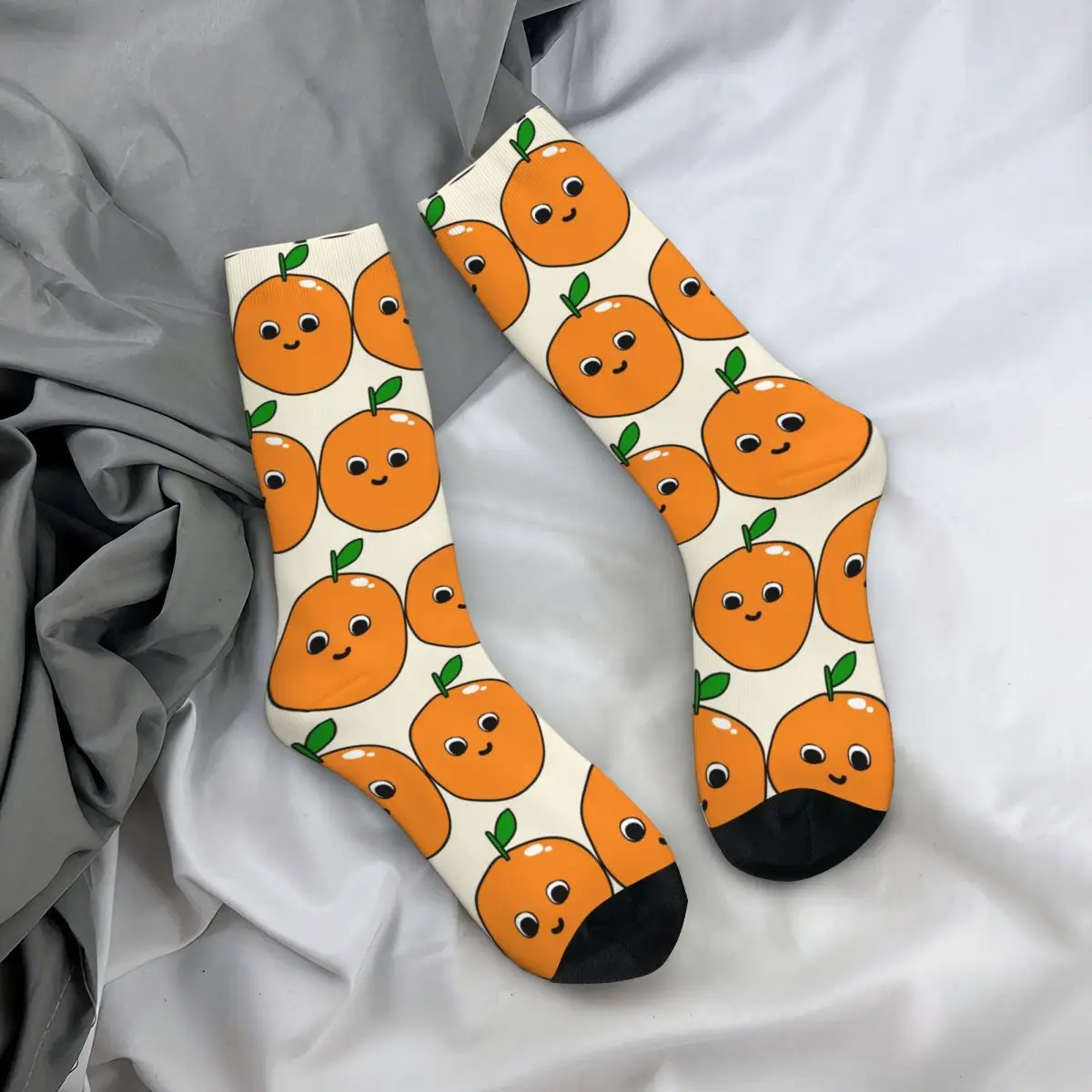 

All Seasons Crew Stockings Happy Orange Socks Casual Long Socks for Men Women Christmas Gifts