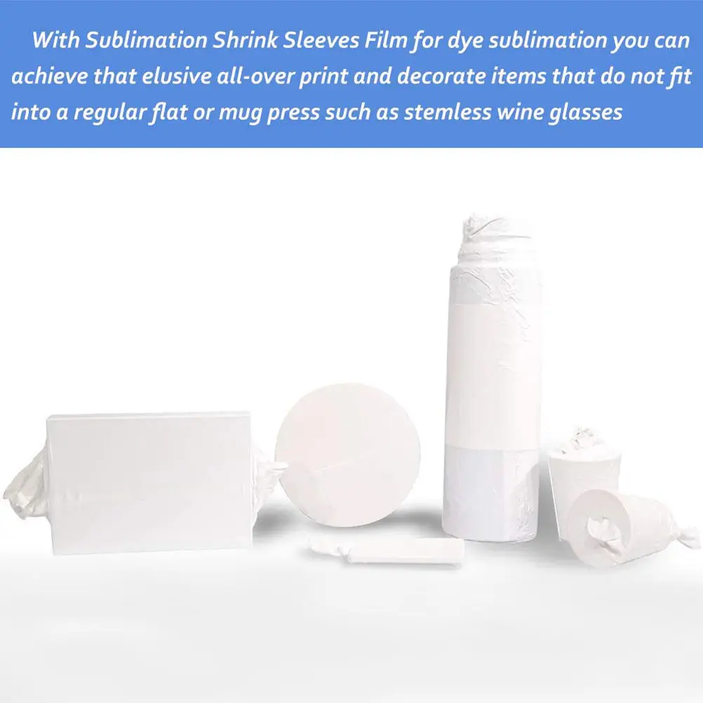 20pcs White Sublimation Shrink Wrap Sleeves For Tumblers Water Bottles Mugs Keychains Picture Frames Sublimation Shrink Film