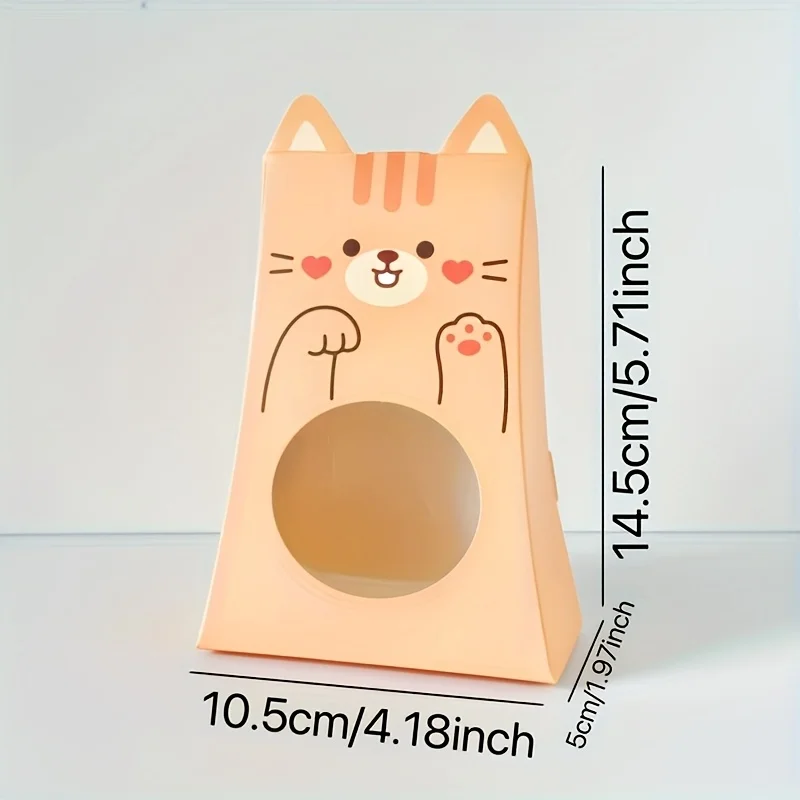 Niedliche Katzenförmige Papier-Geschenkboxen, Langlebiges Fenster-Hohldesign, für Feiertagspartys, Geburtstage, Schulveranstaltungen, Robuste Konstruktion. – Detail 12
