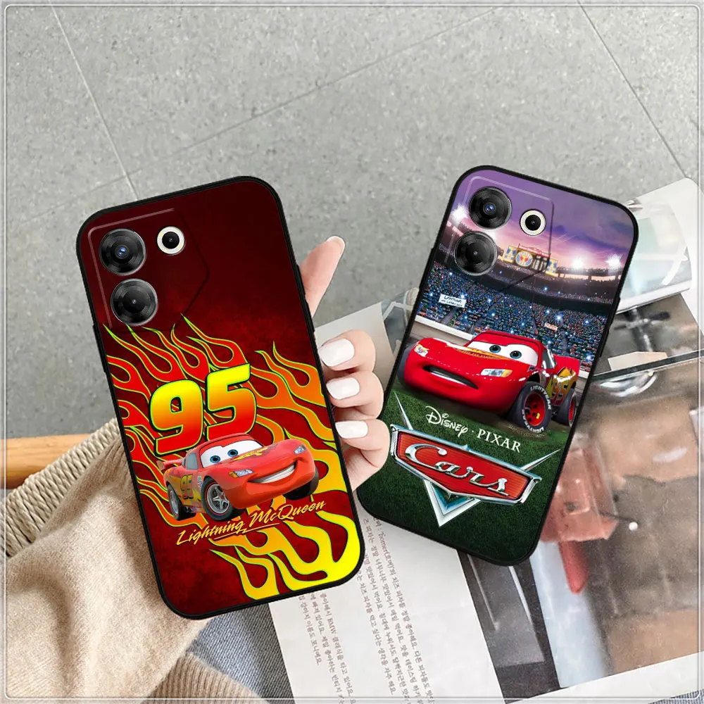 Disney Cars Lightning McQueen Phone Case For Infinix Tecno Camon 20 19 16 Pova 6 5 4 Neo 2 Smart 8 7 6 5 Zero 30 20 8 Pro Cover