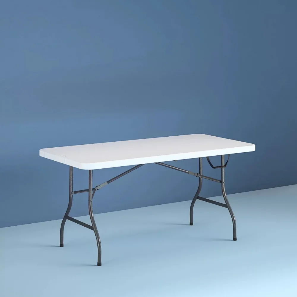 Table pliante de 6 pieds en blanc moucheté