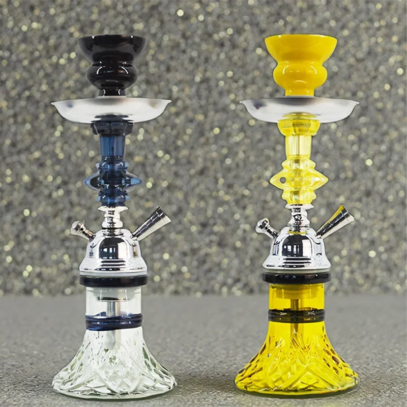 

Черный, синий, красный, желтый, маленький 11 дюймов \ 28 см, одинарный шланг 1, полный набор курительной трубки для кальяна, набор для курительной трубки, стеклянная ваза