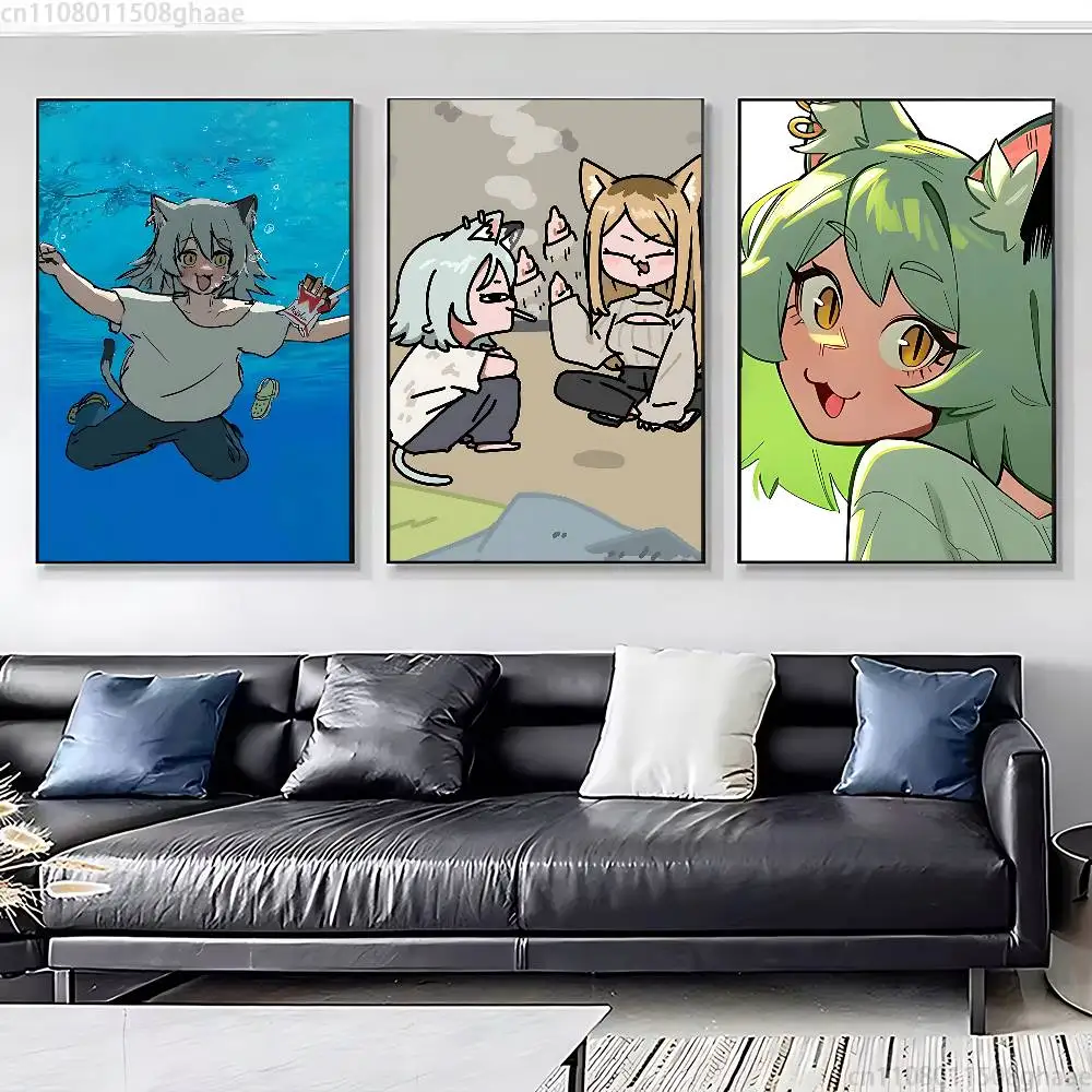 Chainsmoker Cat Anime Classic Poster Wall art print art suitable for living room bedroom bar parlor home decoration gift
